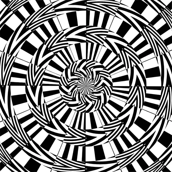 Hypnotic Black White Stripe Shapes Vector - Stok Vektor