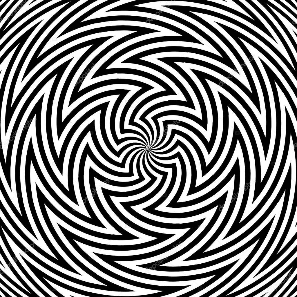 Hypnotic Black And White Stripe Shapes Vector
