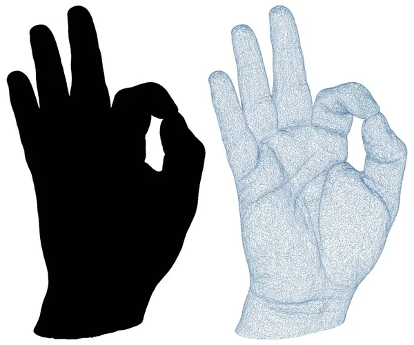 确定在白色背景向量上隔离的手势符号 — 图库矢量图片