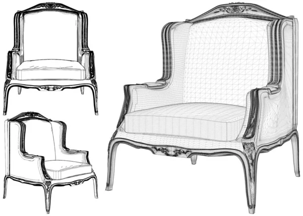 扶手椅矢量 白色背景上的插图隔离 扶手椅的矢量插图 — 图库矢量图片