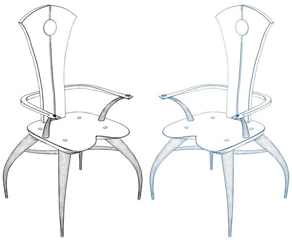 Chaise Ergonomique Coude Vecteur Illustration Isolée Sur Fond Blanc Illustration — Image vectorielle