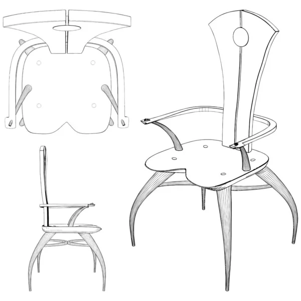 人体工程学Elbow椅子向量 白色背景下的孤立说明 椅子的矢量图解 — 图库矢量图片