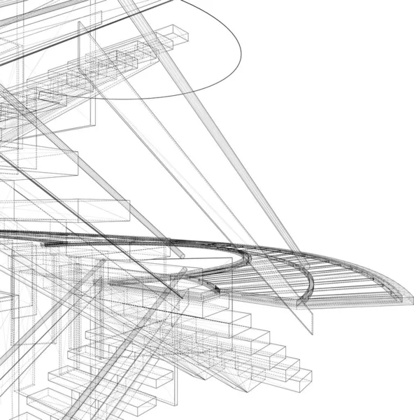 Abstract Constructiestructuur Van Lijnen Vector Geïsoleerde Illustratie Witte Achtergrond Canopy — Stockvector