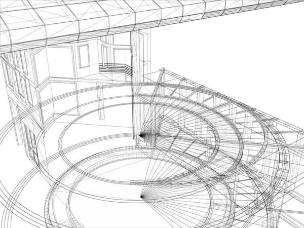 Abstrakte Konstruktionsstruktur Des Linienvektors Isolierte Illustration Auf Weißem Hintergrund Baldachinüberdachung — Stockvektor