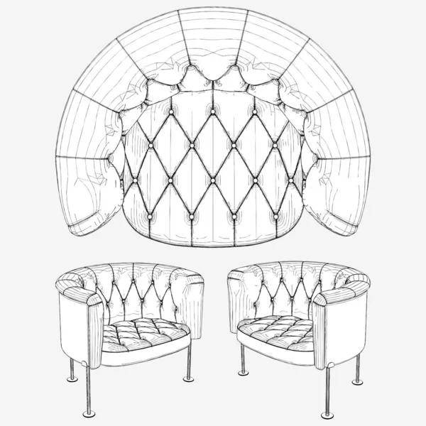 Fauteuil Vecteur Illustration Isolée Sur Fond Blanc Une Illustration Vectorielle — Image vectorielle