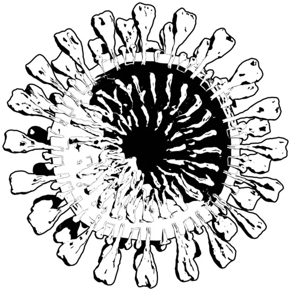 Vector Intersección Virus Corona Ilustración Aislado Sobre Fondo Blanco Una — Vector de stock