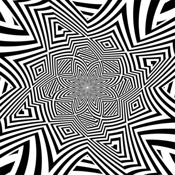 Гіпнотичний Чорний Білий Смуги Форми Вектор Ілюстрація Ізольована Білому Тлі — стоковий вектор