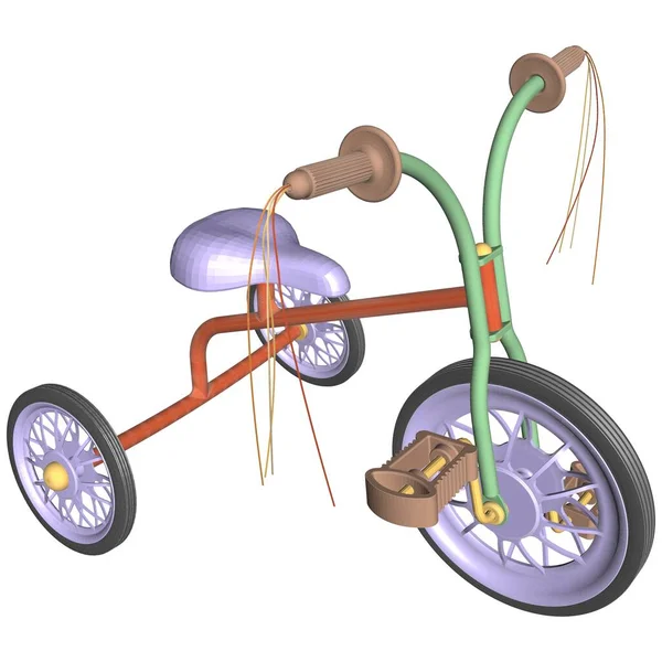 Велосипедний Вектор Триколісного Велосипеда Ілюстрація Ізольована Білому Тлі Векторна Ілюстрація — стоковий вектор