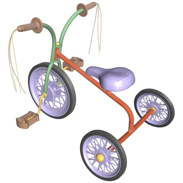 トライサイクルトライク自転車ベクトル 白を基調としたイラスト トライサイクルの背景のベクトルイラスト — ストックベクタ