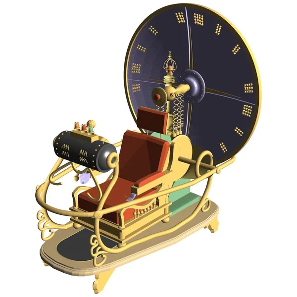 Машина Часу Вектор Ілюстрація Ізольована Білому Тлі Векторна Ілюстрація Часу — стоковий вектор