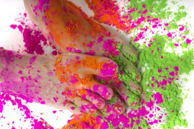 Mutlu Holi Festivali! Bayram kutlama partisi - kadın ayak 【Colore