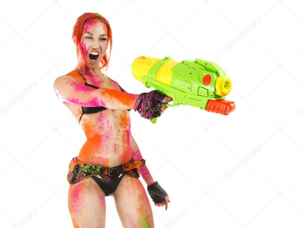 Happy Holi Festival! Crazy Party game - Beautiful Sexy Girl in b