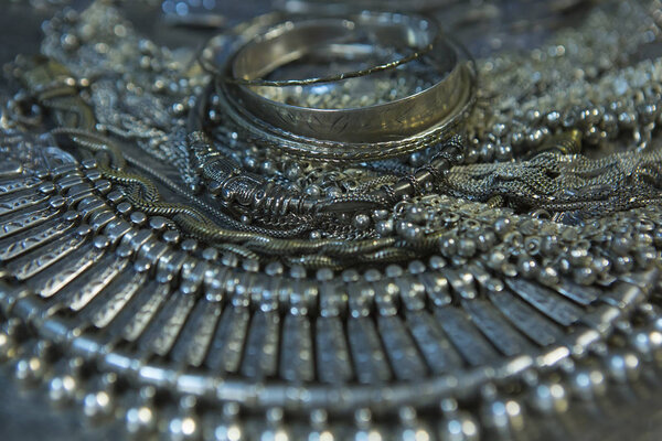 Treasure, heap of Beautiful Oriental Silver Bridal jewelry (Indi