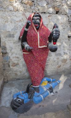 Goddess Kali Ma Murti in Jaipur Temple near local smashan. Statu clipart