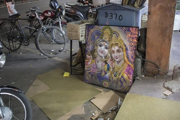 JAIPUR, INDIA 2016. Unidentified Indian Man Selling Religio — Stock Photo, Image