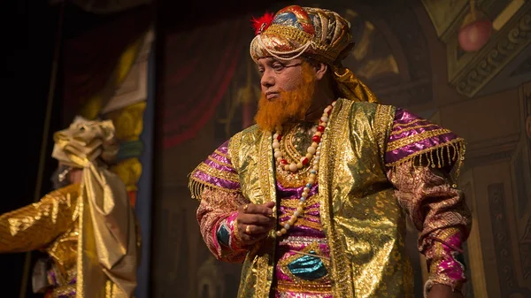 Goa, Indie, 2017. Nieznany aktor Teatr Indian village — Zdjęcie stockowe