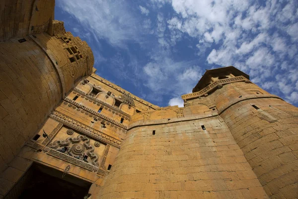 Στο Jaisalmer Fort Στην Ινδία Όμορφη Αρχαία Ινδική Αρχιτεκτονική Οχύρωσης — Φωτογραφία Αρχείου