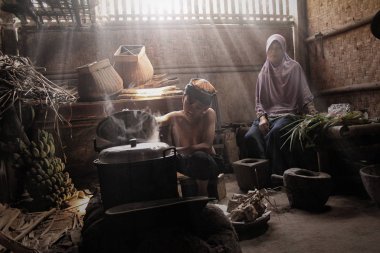 Geleneksel mutfak, Central Java, Endonezya. 28 Temmuz 2012