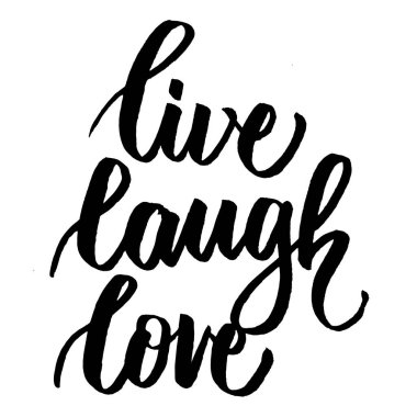 Love 'ı Yaşa. Bebek kıyafetleri, bebek odası dekorasyonları (çantalar, posterler, davetiyeler, kartlar, yastıklar vb.) üzerine basmak için el yazısı alıntıları. Vektör illüstrasyonu