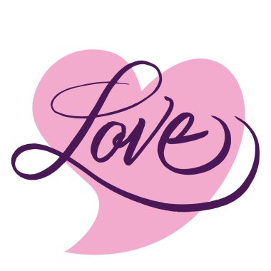 Sevgi. El çizimi harfler. Mürekkep çizimi. Modern hat sanatı. Sevgililer Günü için romantik bir tabir. İlham verici harfler. Vektör sanatı.