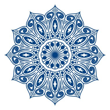Mandala Arap süsü, Müslüman dekoratif çiçek, vektör. 