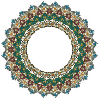 Mandala Arap süsü, Müslüman dekoratif çiçek, vektör. 