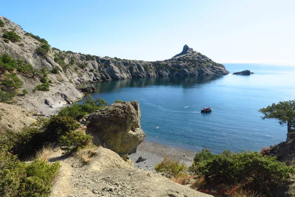 Superbe Paysage Marin Ensoleillé Sud Surplombant Mer Noire Turquoise Belles Photo De Stock