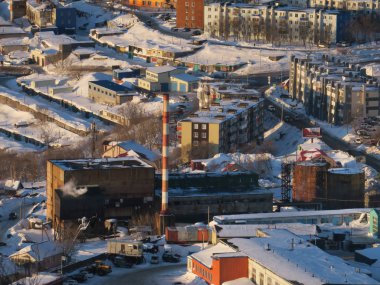Petropavlovsk-Kamçatsky şehir manzarası. Uzak Doğu, Rusya.