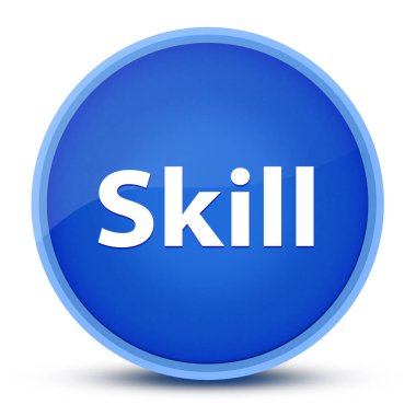 Özel mavi yuvarlak düğmede izole edilmiş yetenek soyut resimleme