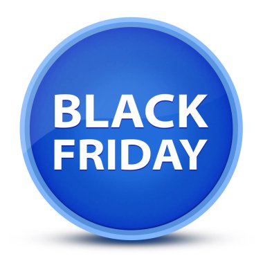 Kara Cuma özel mavi yuvarlak düğmede soyut resimde izole edildi