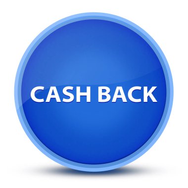 Cash Back özel mavi yuvarlak düğme soyut illüstrasyon izole