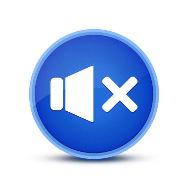 Mavi yuvarlak düğme üzerinde izole edilmiş ses simgesi soyut resimleme