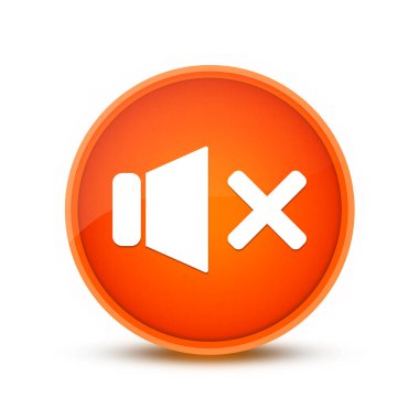 Soluk ses simgesi turuncu yuvarlak tuş üzerinde izole edilmiş soyut çizim