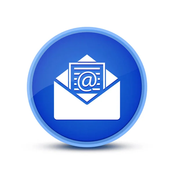 Newsletter Email Ikona Izolowane Szklisty Niebieski Okrągły Przycisk Abstrakcyjny Ilustracja — Zdjęcie stockowe