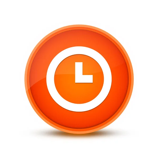 Icône Horloge Isolé Sur Illustration Abstraite Bouton Rond Orange Spécial — Photo