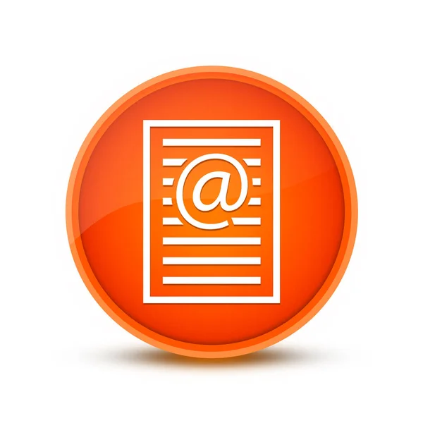 Εικονίδιο Διεύθυνσης Ηλεκτρονικού Ταχυδρομείου Απομονώνονται Υαλώδη Πορτοκαλί Στρογγυλό Κουμπί Αφηρημένη — Φωτογραφία Αρχείου