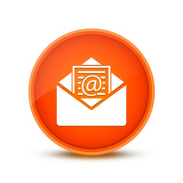 Newsletter Email Icon Isolated Glassy Orange Button Abstract Illustration — Stock Photo, Image