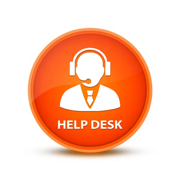 Help Desk Icona Del Gestore Supporto Isolato Speciale Arancione Rotondo — Foto Stock