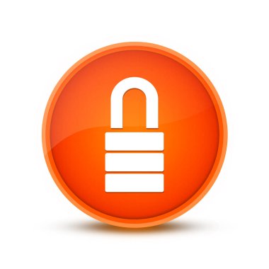 Özel turuncu yuvarlak tuş üzerinde kilit simgesi izole edilmiş soyut illüstrasyon