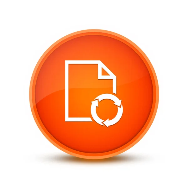 Dokument Prozess Symbol Isoliert Auf Glasig Orangefarbenem Runden Knopf Abstrakt — Stockfoto