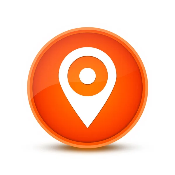 Standort Pin Symbol Isoliert Auf Orangefarbenem Runden Knopf Abstrakte Schaltfläche — Stockfoto