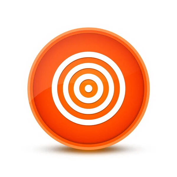 Zielsymbol Isoliert Auf Glasigem Orangefarbenem Runden Knopf Abstrakt — Stockfoto