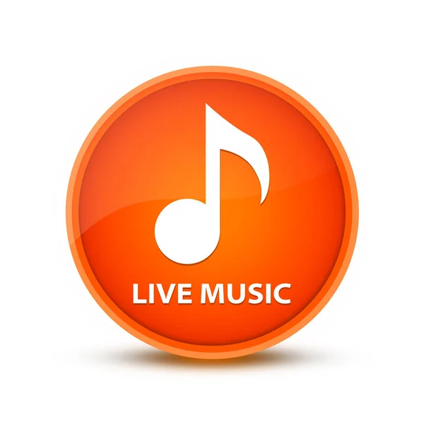 Live Muziek Icoon Geïsoleerd Speciale Oranje Ronde Knop Abstracte Illustratie — Stockfoto