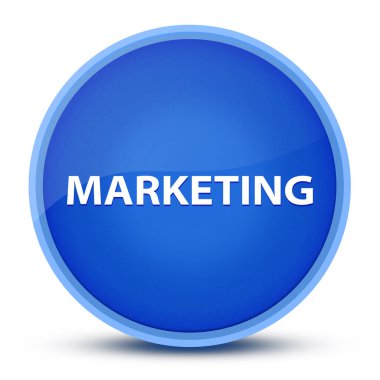 Pazarlama özel mavi yuvarlak düğme soyut illüstrasyon izole