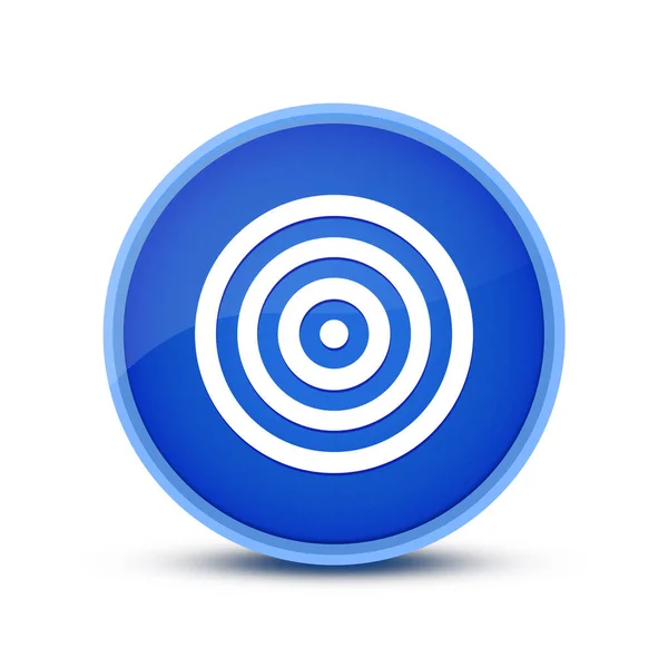 Icono Objetivo Aislado Azul Vidrioso Botón Redondo Ilustración Abstracta — Foto de Stock