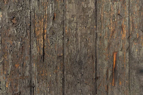 Dilapidated by the influence of time and weather, a wooden wall with parallel vertical panels. Fragment of interior texture