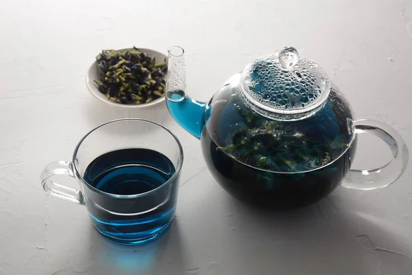 Saudável Blue Butterfly Pea Tea Flores Clitoria Ternatea Planta Asas — Fotografia de Stock