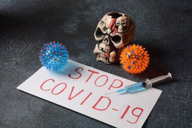 Corona-virus 2019-ncov aşısı. Aşı, tıbbi enjeksiyon ve korona virüsü fotoğrafı. Corona-virüsünü durdurun.