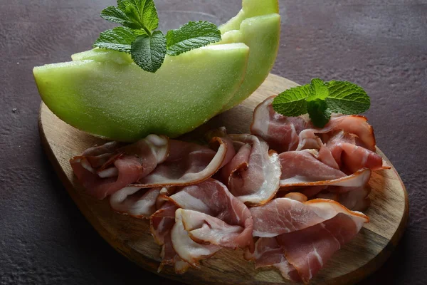 Italienischer Rohschinken Crudo Oder Jamon Rohschinken — Stockfoto