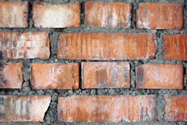 Parede de tijolo vermelho velho fechar — Fotografia de Stock